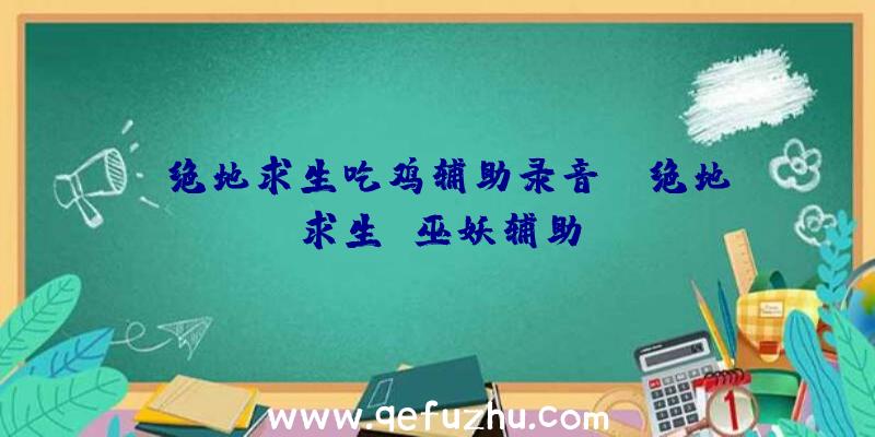 「绝地求生吃鸡辅助录音」|绝地求生